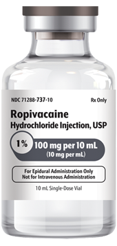 Ropivacaine Hydrochloride Injection, USP 1%, 100 mg per 10 mL